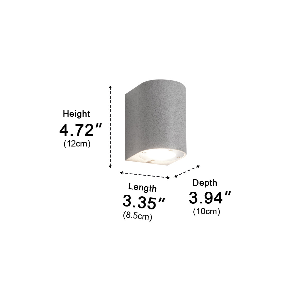 Modern Waterproof Cylinder Concrete LED Outdoor Wall Lights