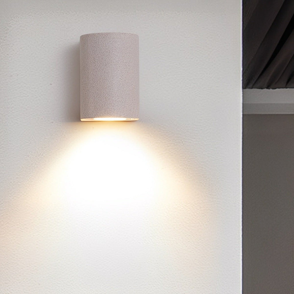 Modern Waterproof Cylinder Concrete LED Outdoor Wall Lights