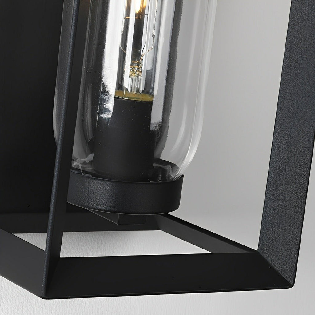 Modern Waterproof Rectangular Glass-Lampshade Outdoor LED Porch Wall Lights