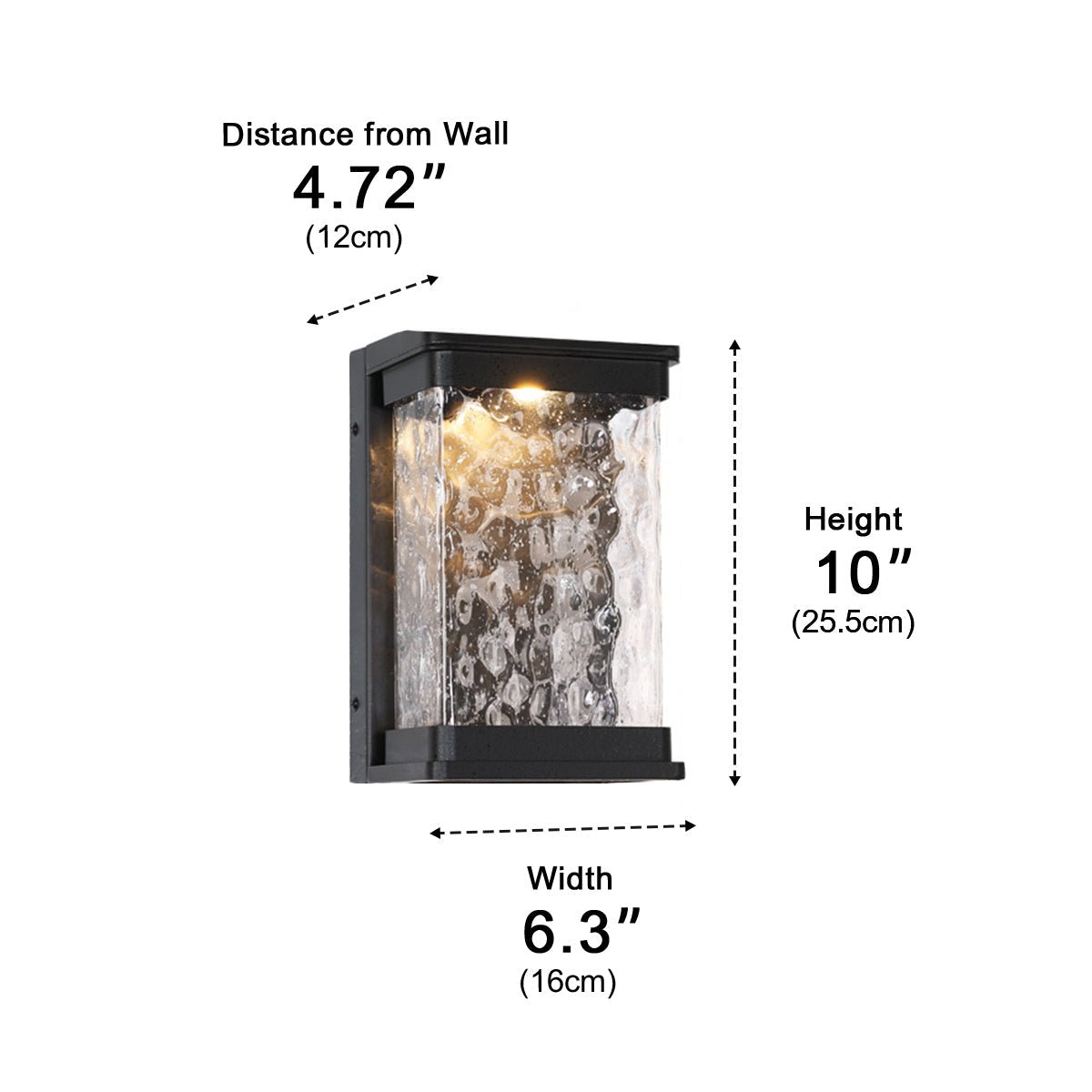 Modern Waterproof Rectangular Water Waves Outdoor LED Porch Wall Lights