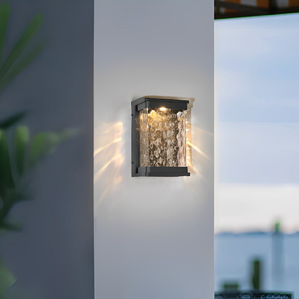Modern Waterproof Rectangular Water Waves Outdoor LED Porch Wall Lights