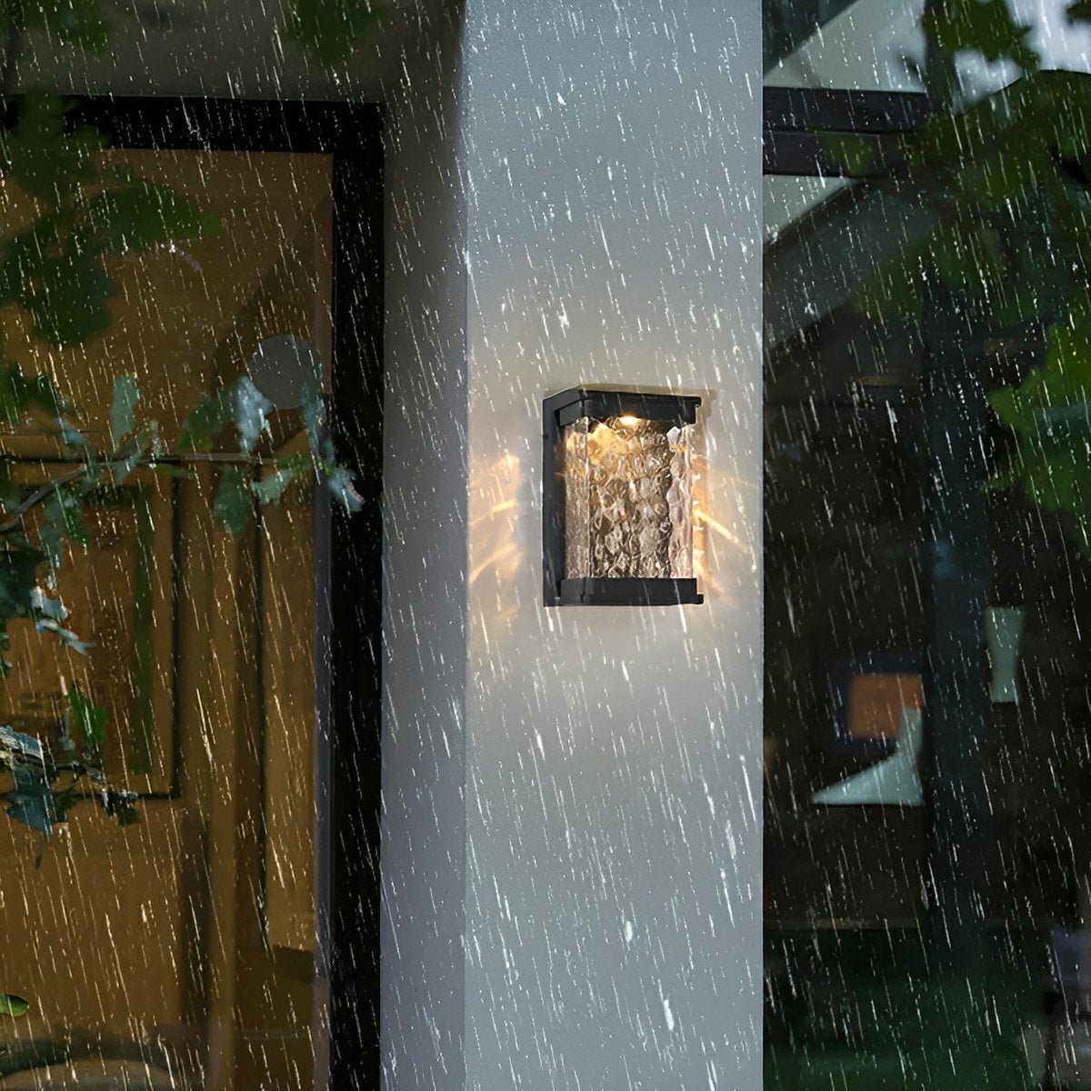 Modern Waterproof Rectangular Water Waves Outdoor LED Porch Wall Lights