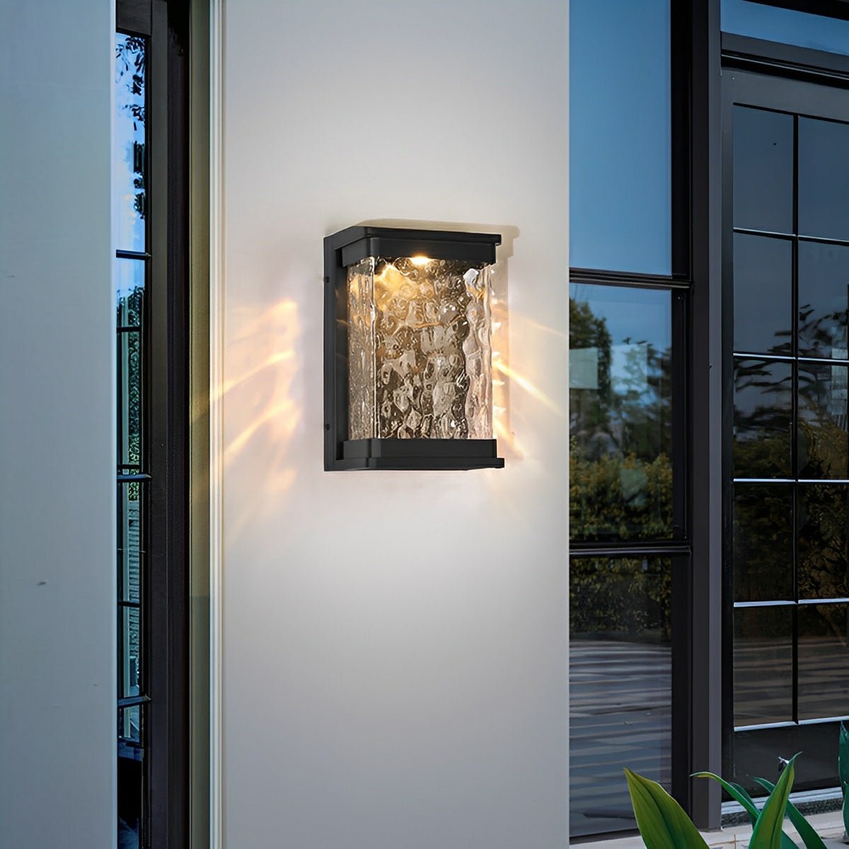 Modern Waterproof Rectangular Water Waves Outdoor LED Porch Wall Lights