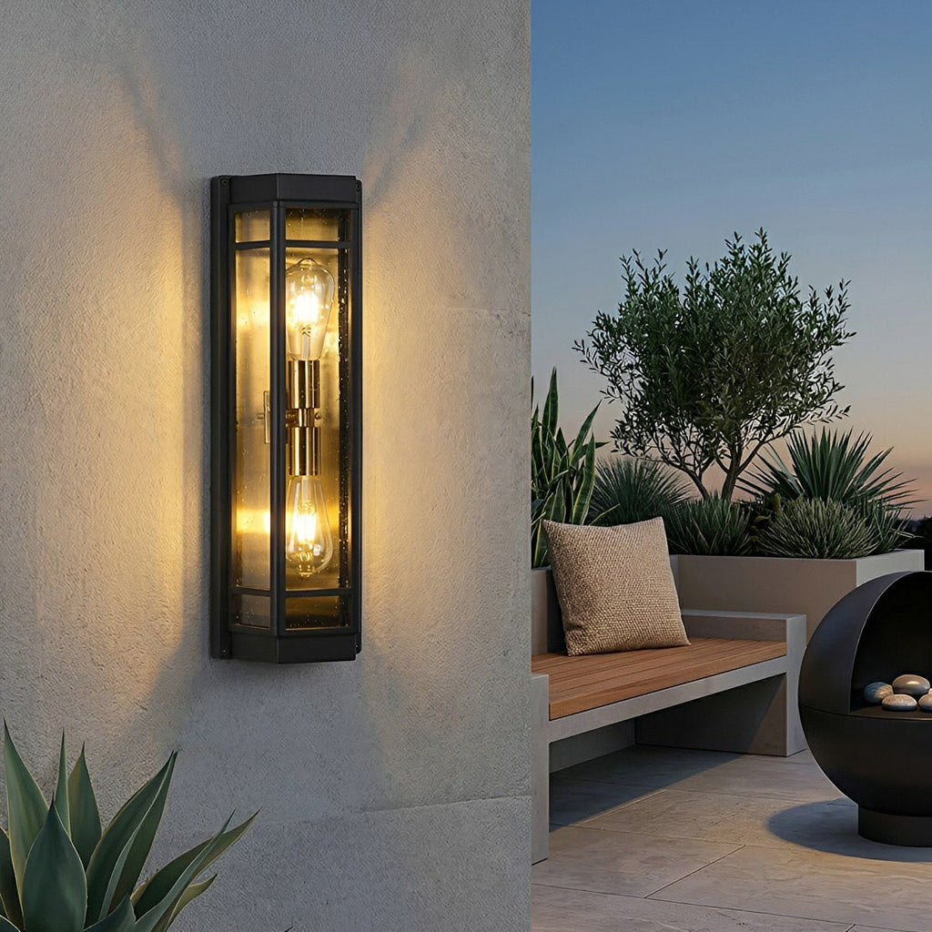 Modern Waterproof Triangle Tiered Bulbs Outdoor LED Porch Wall Lights