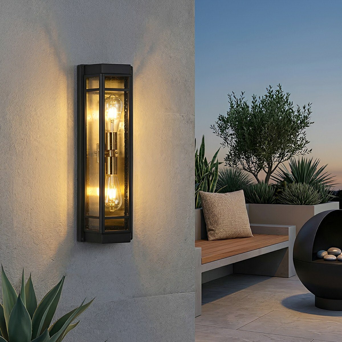 Modern Waterproof Triangle Tiered Bulbs Outdoor LED Porch Wall Lights