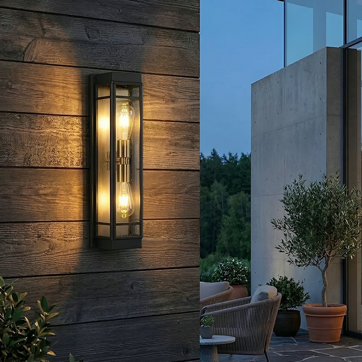 Modern Waterproof Triangle Tiered Bulbs Outdoor LED Porch Wall Lights