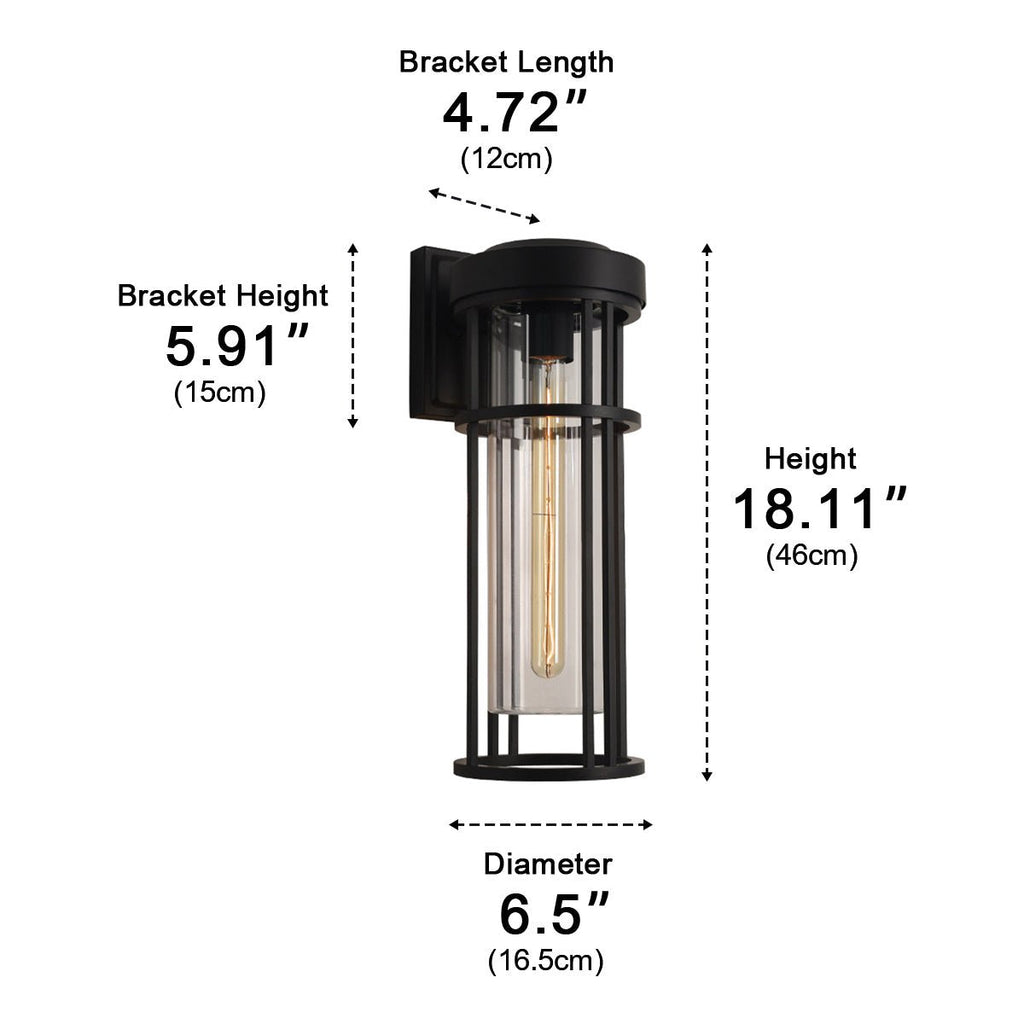 Rustic Modern Cylinder Waterproof Outdoor LED Porch Wall Lights