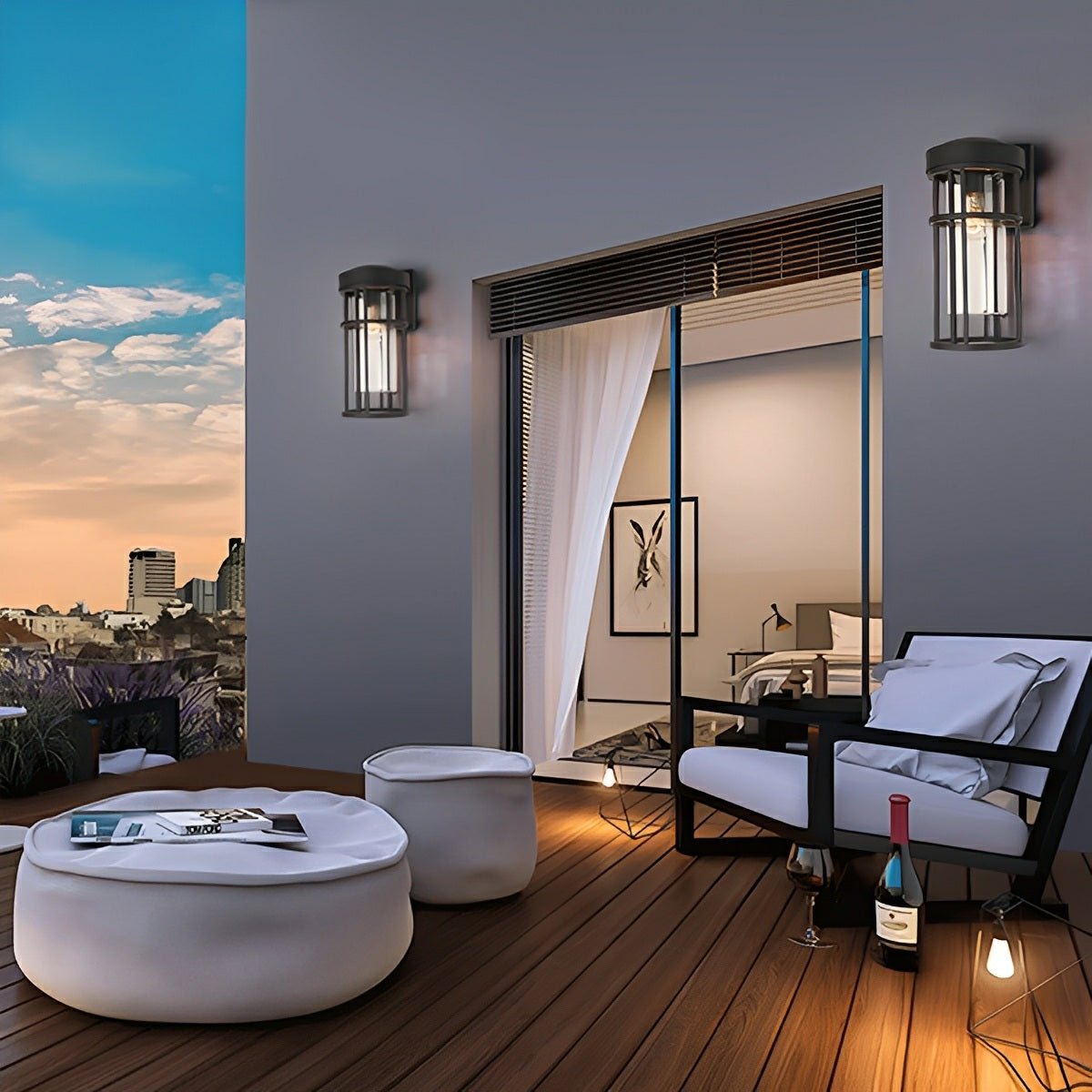 Rustic Modern Cylinder Waterproof Outdoor LED Porch Wall Lights