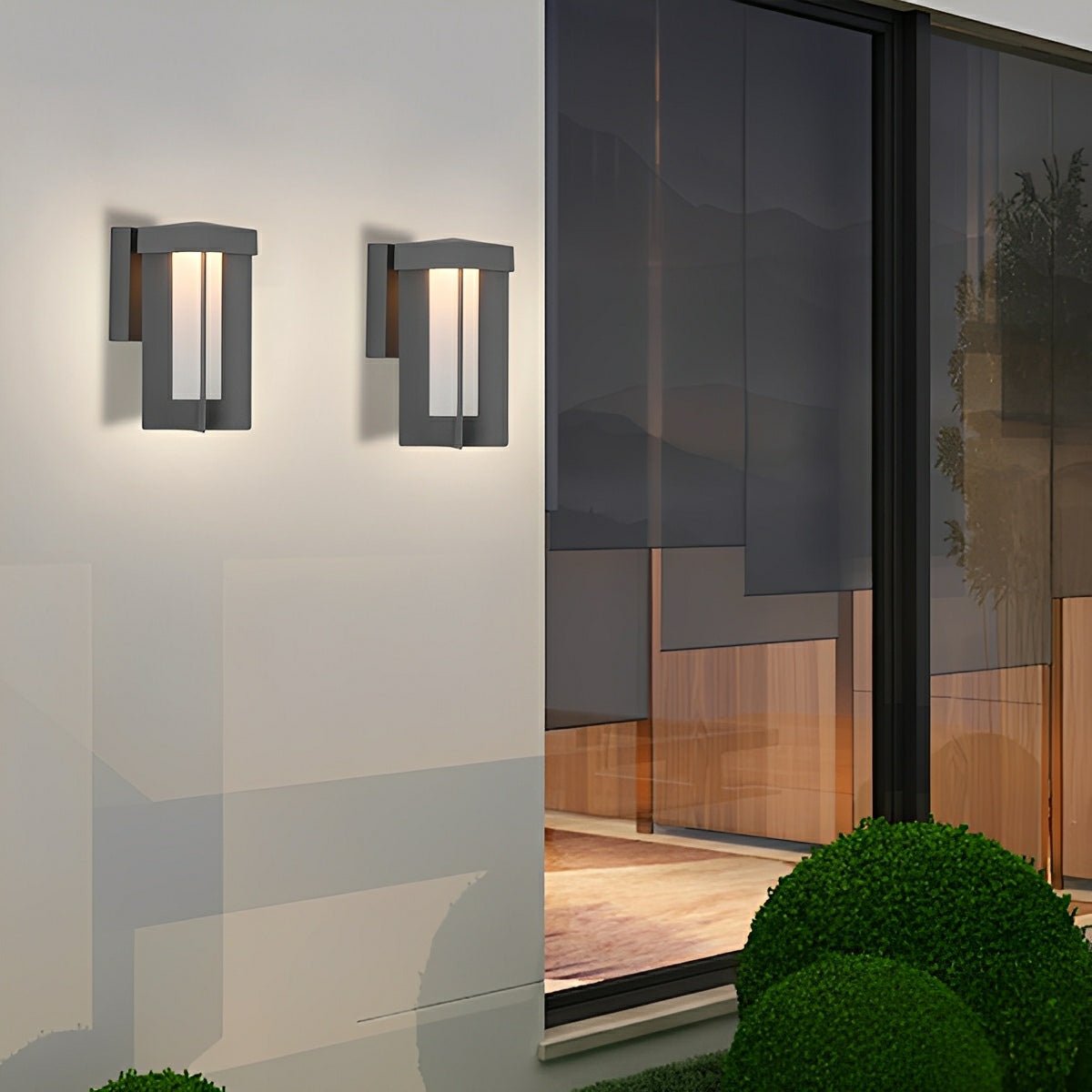 Rustic Modern Geometric Sculptural Waterproof Outdoor LED Porch Wall Lights