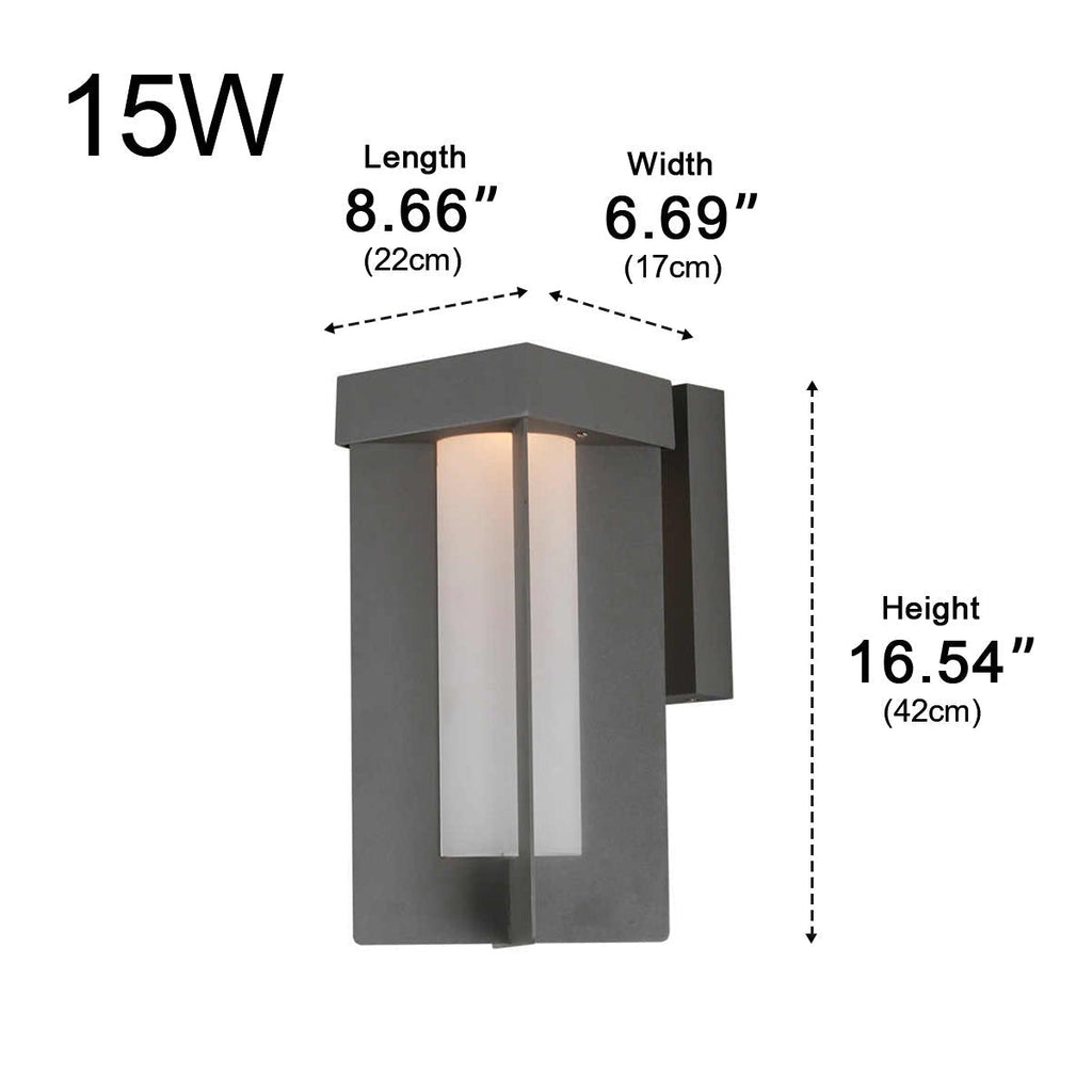 Rustic Modern Geometric Sculptural Waterproof Outdoor LED Porch Wall Lights