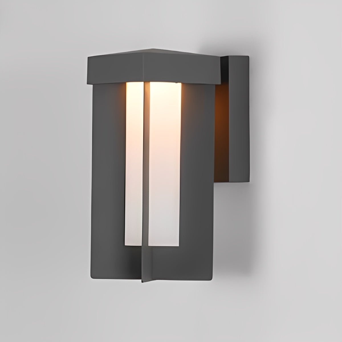 Rustic Modern Geometric Sculptural Waterproof Outdoor LED Porch Wall Lights