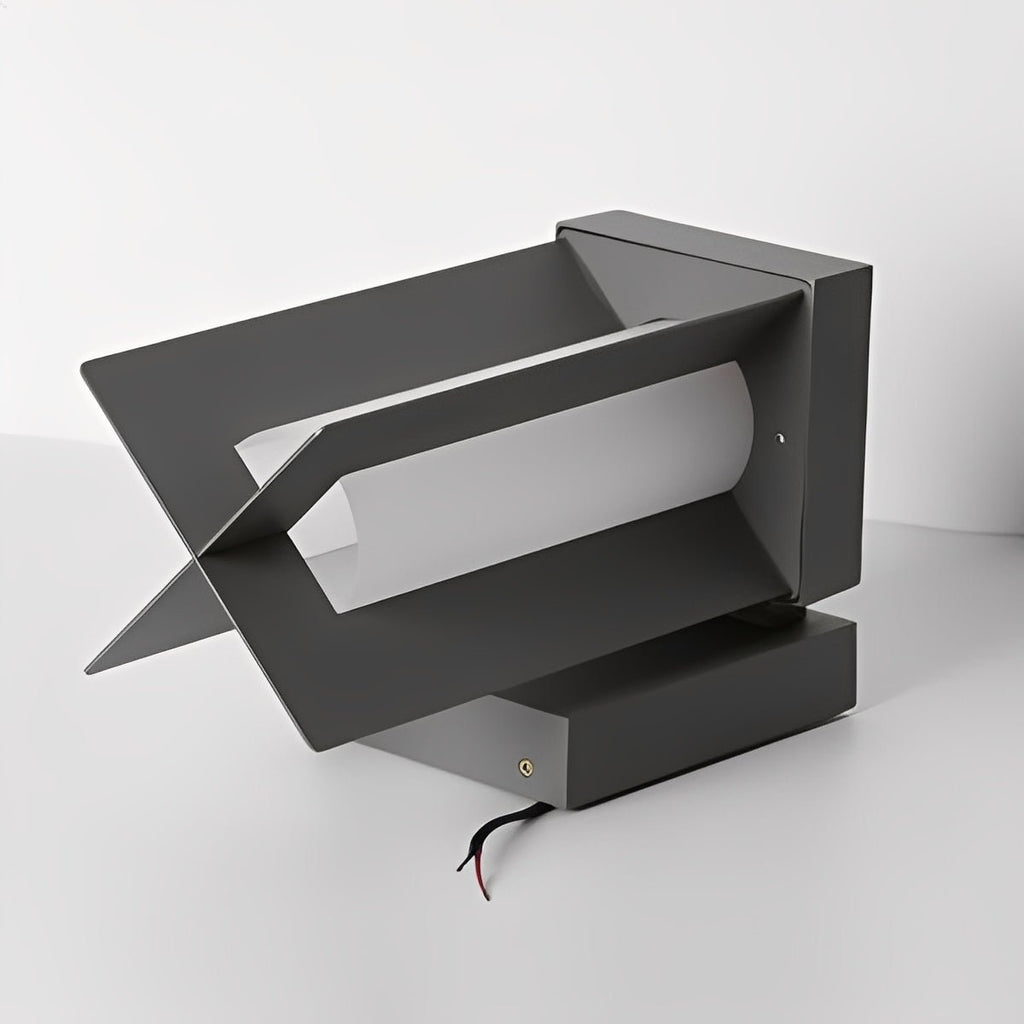 Rustic Modern Geometric Sculptural Waterproof Outdoor LED Porch Wall Lights