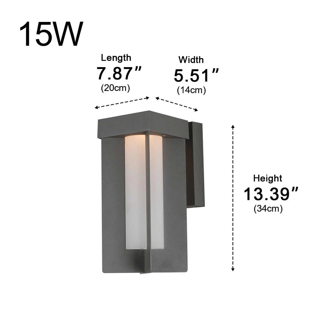 Rustic Modern Geometric Sculptural Waterproof Outdoor LED Porch Wall Lights