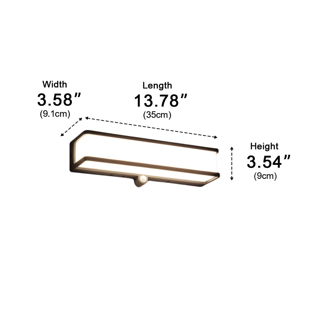 Solar Motion Sensor Geometric Waterproof Outdoor LED Porch Wall Lights