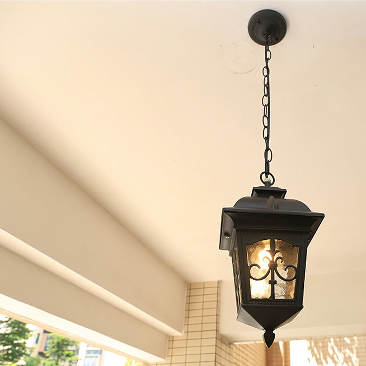 Vintage Rustic Square Arrow flower Waterproof Outdoor LED Lantern Pendant Lights