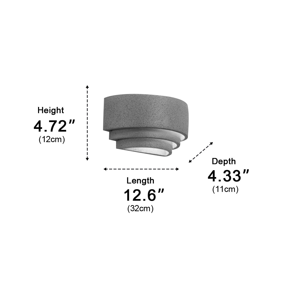 Waterproof Concrete Tiered Up and Down LED Outdoor Wall Lights