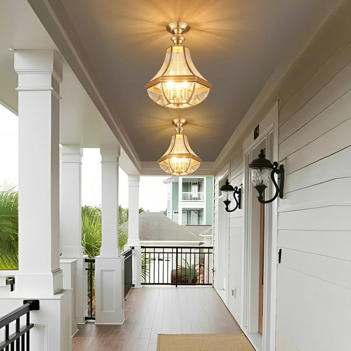 Waterproof Copper Luxury Diamond LED Outdoor Ceiling Lights