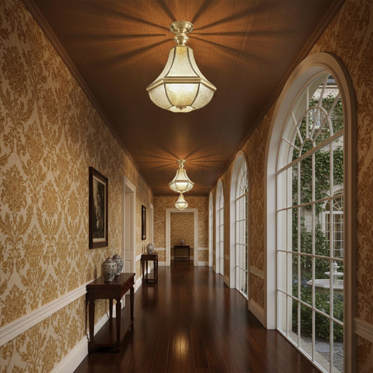 Waterproof Copper Luxury Diamond LED Outdoor Ceiling Lights