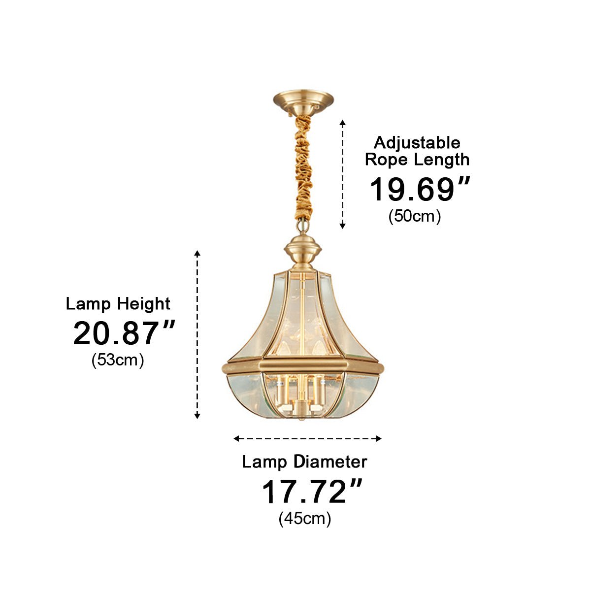 Waterproof Copper Luxury Diamond LED Outdoor Pandent Lights