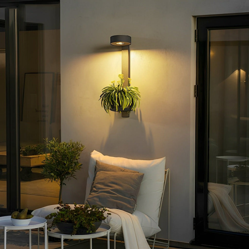 Waterproof Outdoor LED Porch Wall Lights Plant Pot